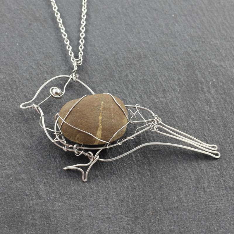 Náhrdelník ptáček s českým kamínkem