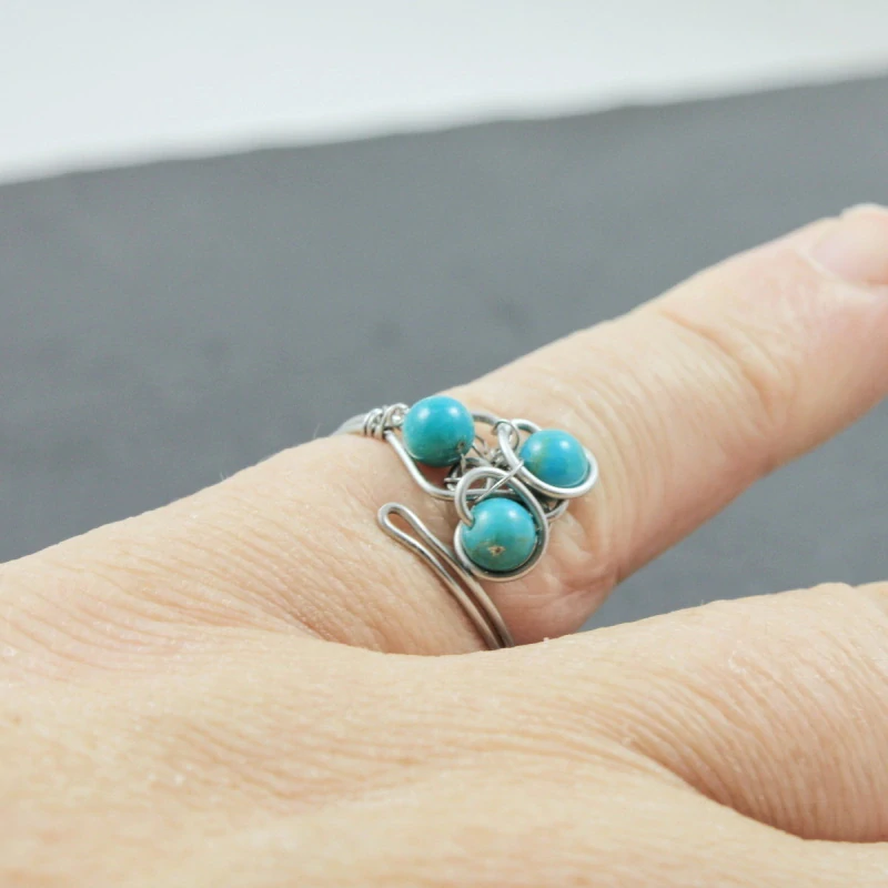 Nastavitelný prsten s tyrkysem