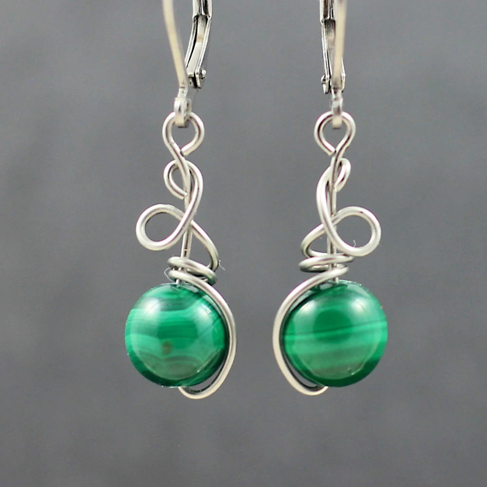 Malachit – model náušnic Zrození