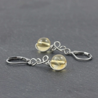 Náušnice citrín – model Zrození