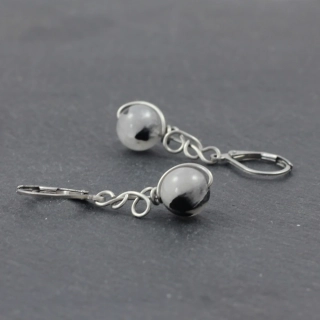 Skoryl v křišťálu – model náušnic Zrození