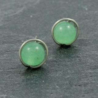Peckové náušnice se zeleným aventurínem