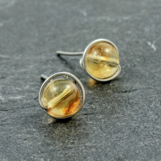 Náušnice pecky s kamínkem citrínem
