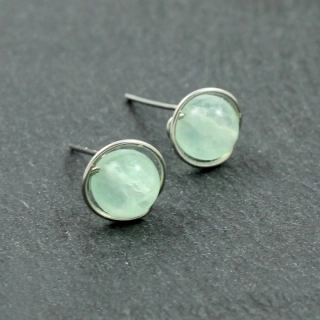 Zelené náušnice pecky fluoritové