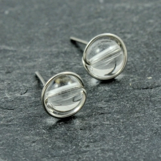 Mini náušnice pecky s křišťálem